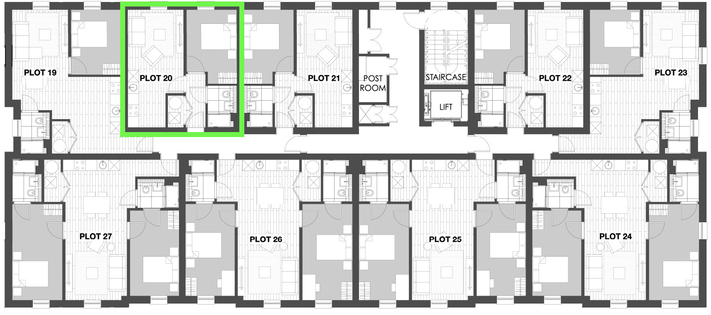 Floorplan for Waterhouse Gardens — 1 Bed